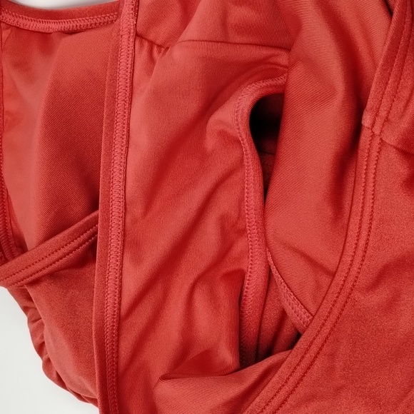 Calvin Klein swimwear women size 14 dark coral pleated on one side adj straps - Picture 5 of 7